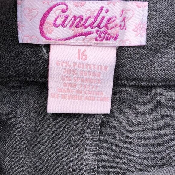 Candie's Girl Gray Belted Shorts Size 16 Polyester/Rayon/Spandex Blend - Picture 6 of 6